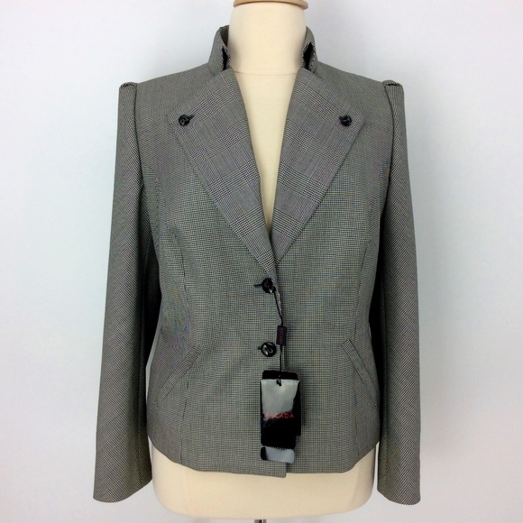 Escada Gray and Black Suit Jacket. NWT